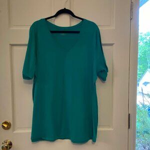 Lane Bryant Perfect Sleeve Tee T-shirt - Women's Size 22/24 Turquoise- Like New!